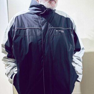 Columbia Men's Ascender Insulated Jacket XL Black Grey Colorblock Full Zip